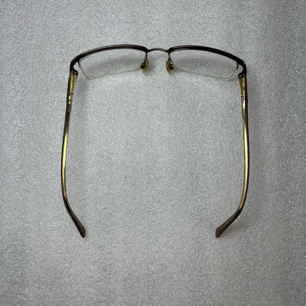 Burberry Eyeglasses B 1006 1012 Brown Half Rim Frame Only Italy 52-18-140mm